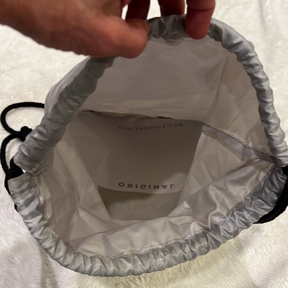 Hunter Boots Gray Drawstring Bag Backpack - image 6